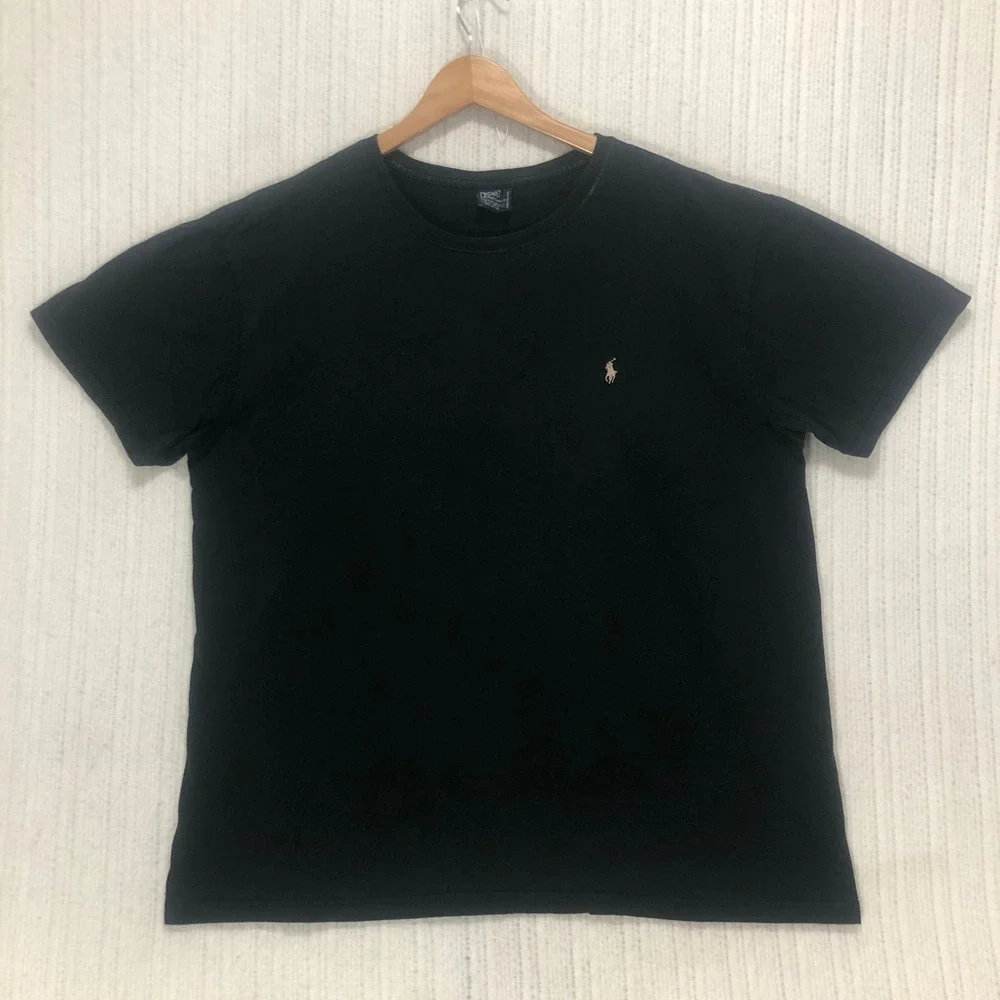 Polo Ralph Lauren Mens Black Cotton Short Sleeve Pony Logo T-Shirt Large